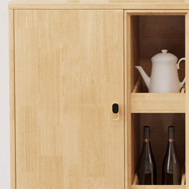 Hedendaags buffettafel massief hout 33.5 "H zijbord met kasten en laden