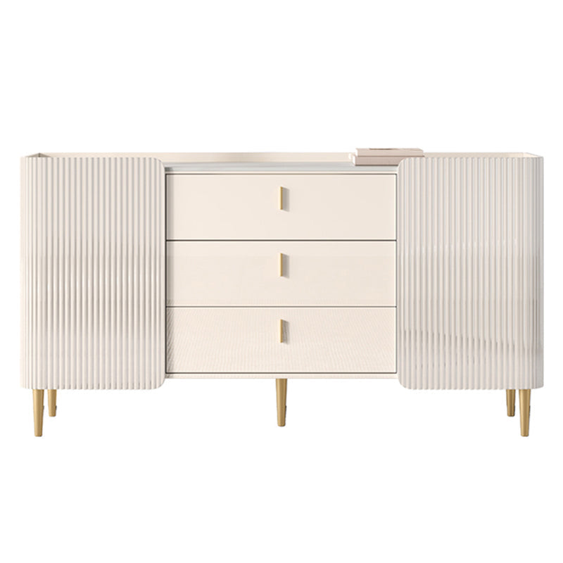 Tabla lateral de piedra de mesa de estilo glamoroso con gabinete y cajones