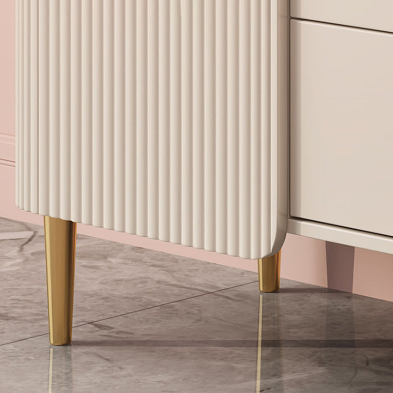 Tabla lateral de piedra de mesa de estilo glamoroso con gabinete y cajones