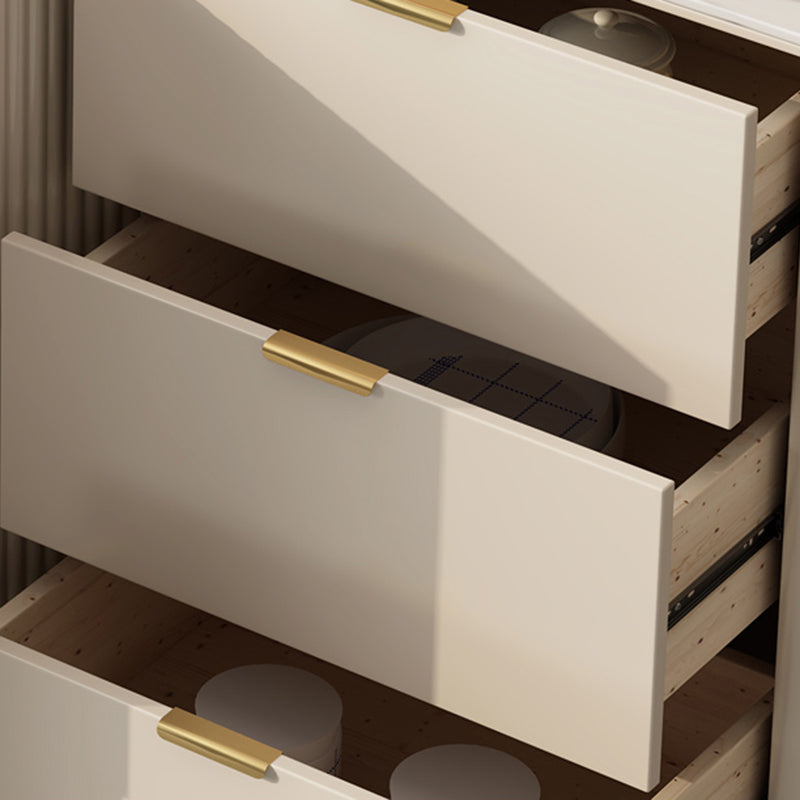 Glam -stijl buffettafel stenen zijbord met kasten en laden