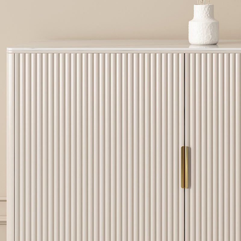 Glam -stijl buffettafel stenen zijbord met kasten en laden