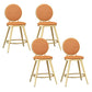 Leather Bar Stool Backrest Counter Stool for Bristol with Gold Frame