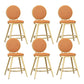 Leather Bar Stool Backrest Counter Stool for Bristol with Gold Frame