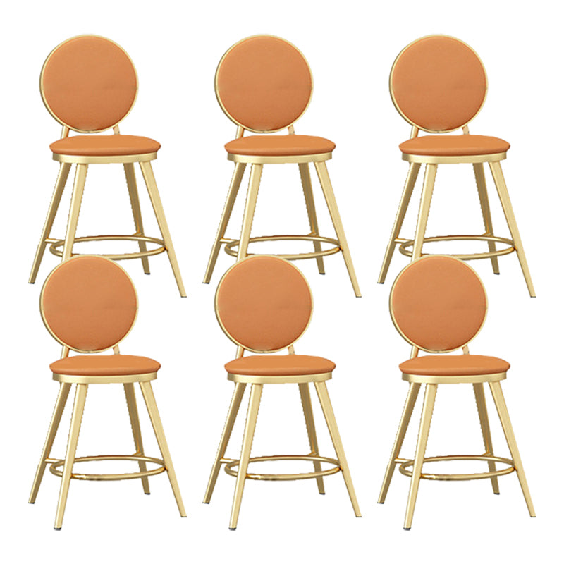Leather Bar Stool Backrest Counter Stool for Bristol with Gold Frame