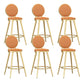 Leather Bar Stool Backrest Counter Stool for Bristol with Gold Frame