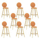 Leather Bar Stool Backrest Counter Stool for Bristol with Gold Frame