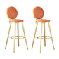Leather Bar Stool Backrest Counter Stool for Bristol with Gold Frame