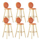 Leather Bar Stool Backrest Counter Stool for Bristol with Gold Frame