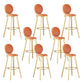 Leather Bar Stool Backrest Counter Stool for Bristol with Gold Frame