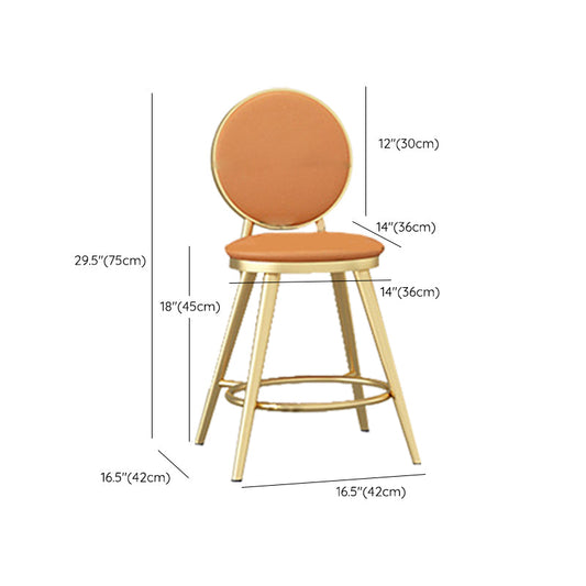 Leather Bar Stool Backrest Counter Stool for Bristol with Gold Frame