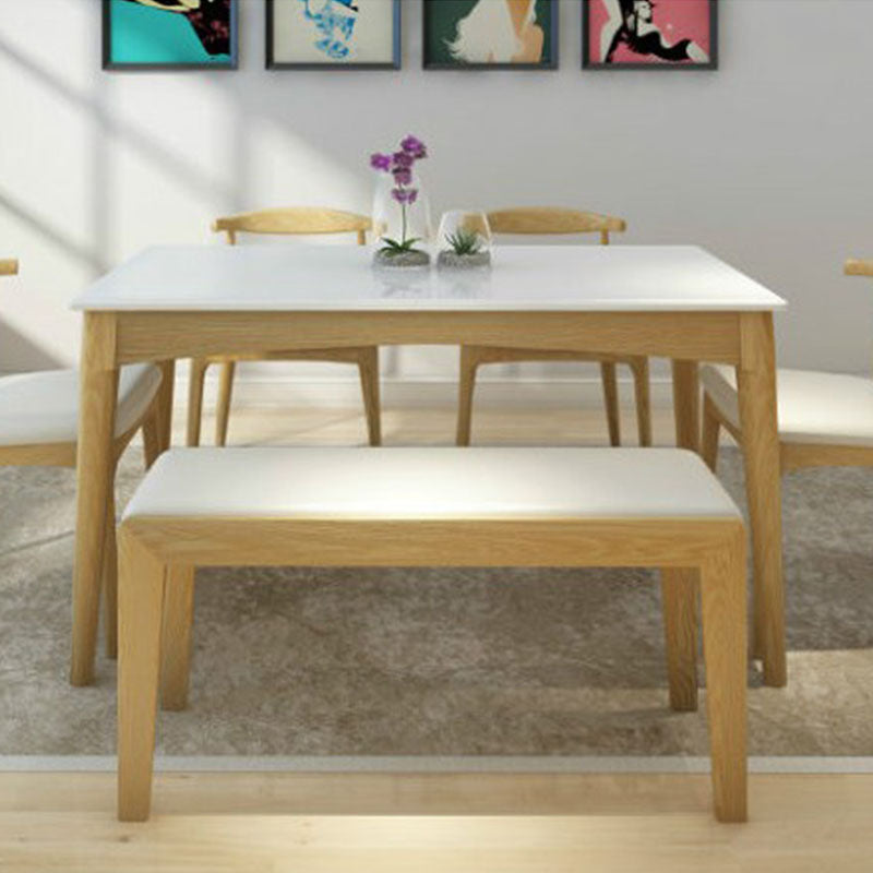 Mid-Century Modern Bench Wooden Seating Bench with Cushioned Natural Clearhalo 'Benches' 'Chairs & Seating' 'furn' 'furn_benches' 'Furniture' 'Living Room Furniture' 6477004