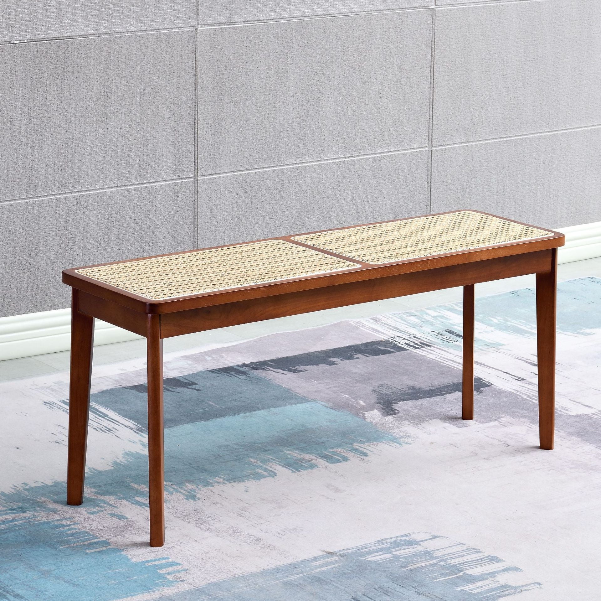 Tropical Solid Wood Bedroom Bench 17.3" Height Seating Bench with Legs Clearhalo 'Benches' 'Chairs & Seating' 'furn' 'furn_benches' 'Furniture' 'Living Room Furniture' 6477020