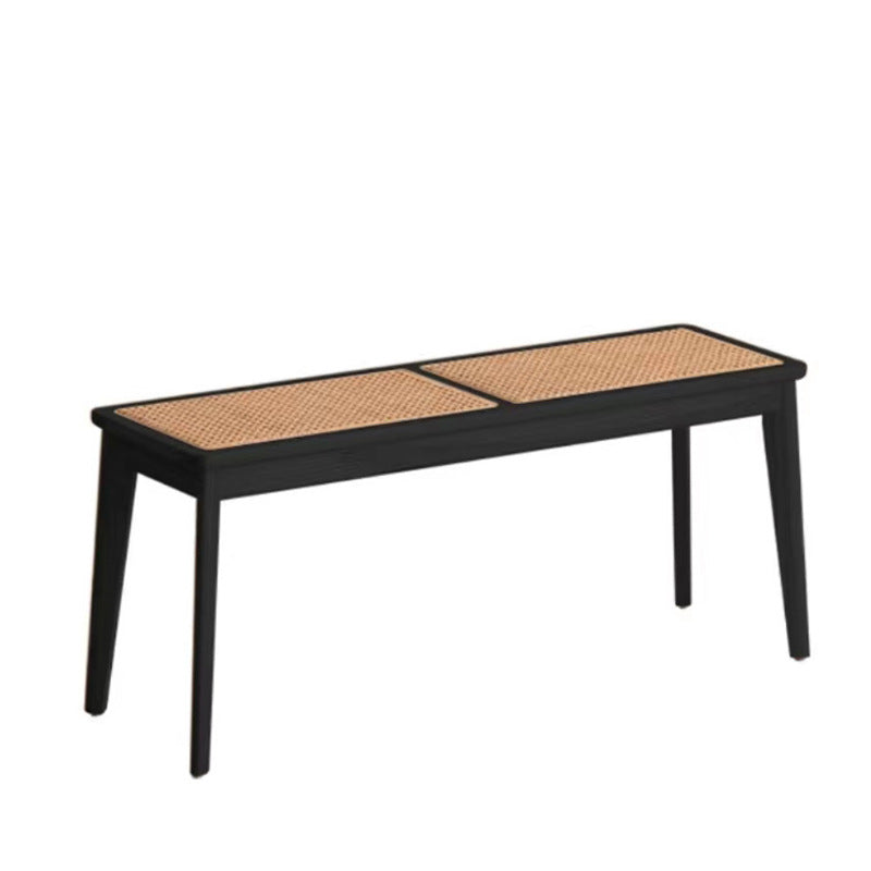 Tropical Solid Wood Bedroom Bench 17.3" Height Seating Bench with Legs Black Clearhalo 'Benches' 'Chairs & Seating' 'furn' 'furn_benches' 'Furniture' 'Living Room Furniture' 6477025