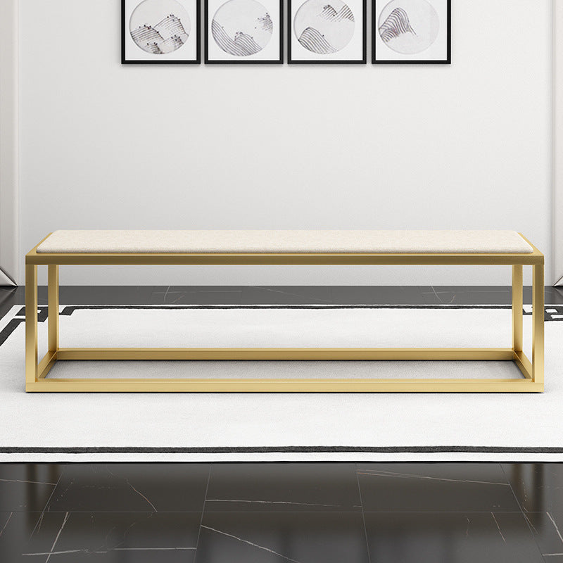 Contemporary Upholstered Bench Home Rectangle Seating Bench with Metal Legs 55"L x 12"W x 18"H Clearhalo 'Benches' 'Chairs & Seating' 'furn' 'furn_benches' 'Furniture' 'Living Room Furniture' 6477033