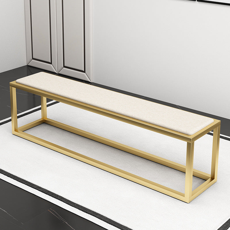 Contemporary Upholstered Bench Home Rectangle Seating Bench with Metal Legs Clearhalo 'Benches' 'Chairs & Seating' 'furn' 'furn_benches' 'Furniture' 'Living Room Furniture' 6477040