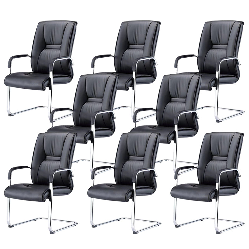 Moderner Schreibtischstuhl Leder Computer Stuhl High-Ray-Stuhl Keine Räder