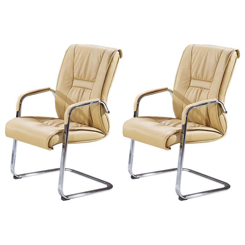 Moderner Schreibtischstuhl Leder Computer Stuhl High-Ray-Stuhl Keine Räder