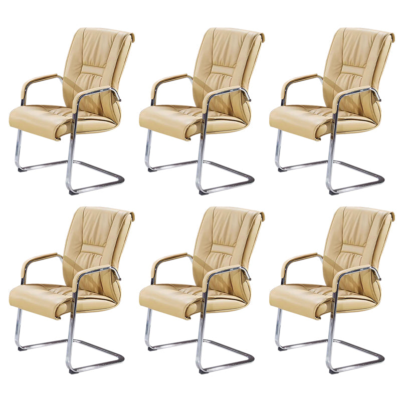 Moderner Schreibtischstuhl Leder Computer Stuhl High-Ray-Stuhl Keine Räder