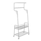 Modern Hall Stand Metal Hanging Rail Storage Shelving and 4 Hooks Coat Rack
