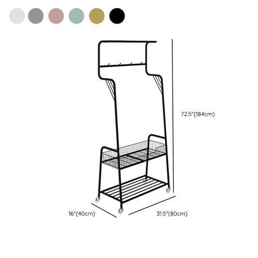 Étagères de rangement de rail suspendu en métal moderne et 4 hooks.