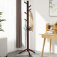 Modern Hall Stand Wood Framed Free Standing with Hooks Coat Rack 16.9"L x 16.9"W x 67.7"H Walnut Clearhalo 'Entry & Mudroom Furniture' 'furn' 'furn_hall_tree_coat_racks' 'Furniture' 'Hall Trees & Coat Racks' 'hall_tree_coat_racks' 6477247