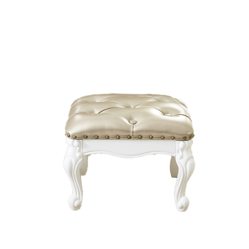 Mid-Century Modern Ottoman Faux Leather Tufted Upholstered Nailhead Trim Rectangle Ottoman Clearhalo 'furn' 'furn_ottomans_poufs' 'Furniture' 'Living Room Furniture' 'Ottomans & Poufs' 'ottomans_poufs' 6477365