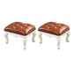 Mid-Century Modern Ottoman Faux Leather Tufted Upholstered Nailhead Trim Rectangle Ottoman Tan 2 Piece Set Clearhalo 'furn' 'furn_ottomans_poufs' 'Furniture' 'Living Room Furniture' 'Ottomans & Poufs' 'ottomans_poufs' 6477380