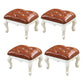 Mid-Century Modern Ottoman Faux Leather Tufted Upholstered Nailhead Trim Rectangle Ottoman Tan 4 Piece Set Clearhalo 'furn' 'furn_ottomans_poufs' 'Furniture' 'Living Room Furniture' 'Ottomans & Poufs' 'ottomans_poufs' 6477381