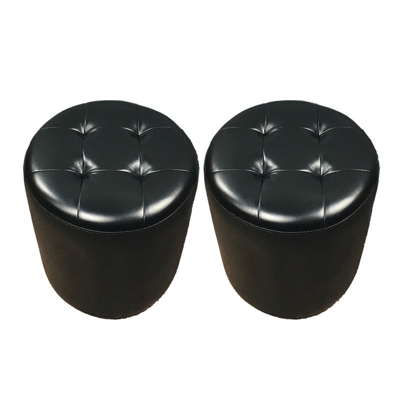 Midden-eeuwse moderne Pouf Ottoman Echt lederen getufte cilindervorm Ottoman