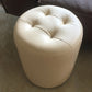 Mitte des Jahrhunderts moderne Pouf Osmanische echte Leder Tufted Zylinderform Ottoman