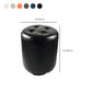 Mid-Century Modern Pouf Ottoman Genuine Leather Tufted Cylinder Shape Ottoman