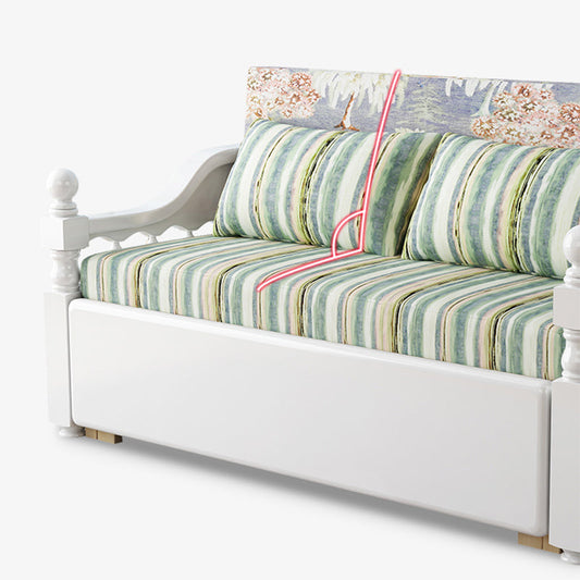 現代的な折りたたみ式寝台ソファ緑色のリネンソファベッドと布張り