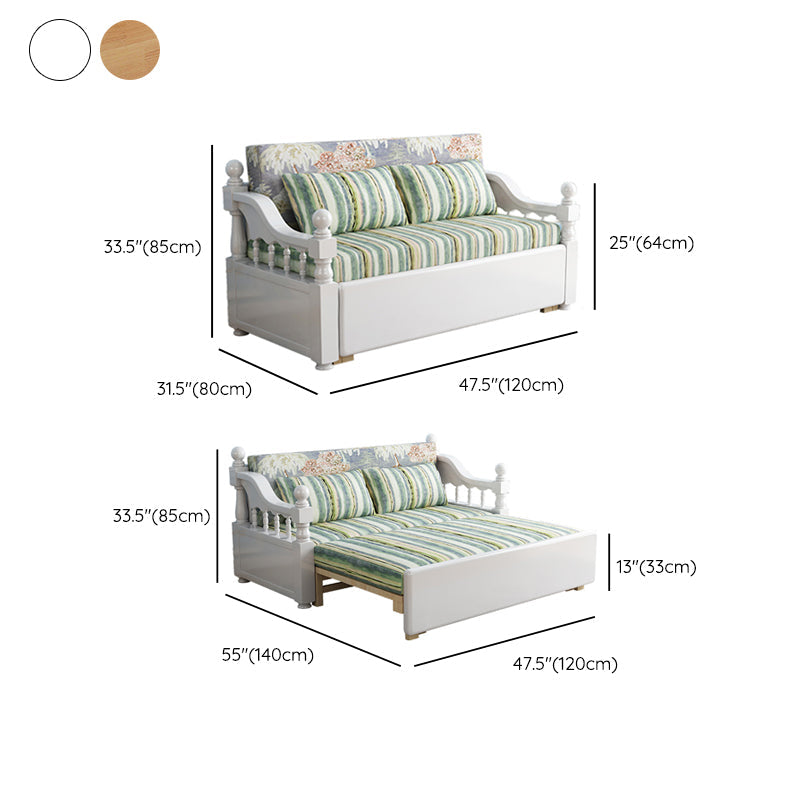 現代的な折りたたみ式寝台ソファ緑色のリネンソファベッドと布張り