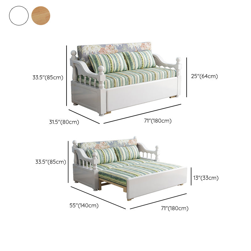 現代的な折りたたみ式寝台ソファ緑色のリネンソファベッドと布張り