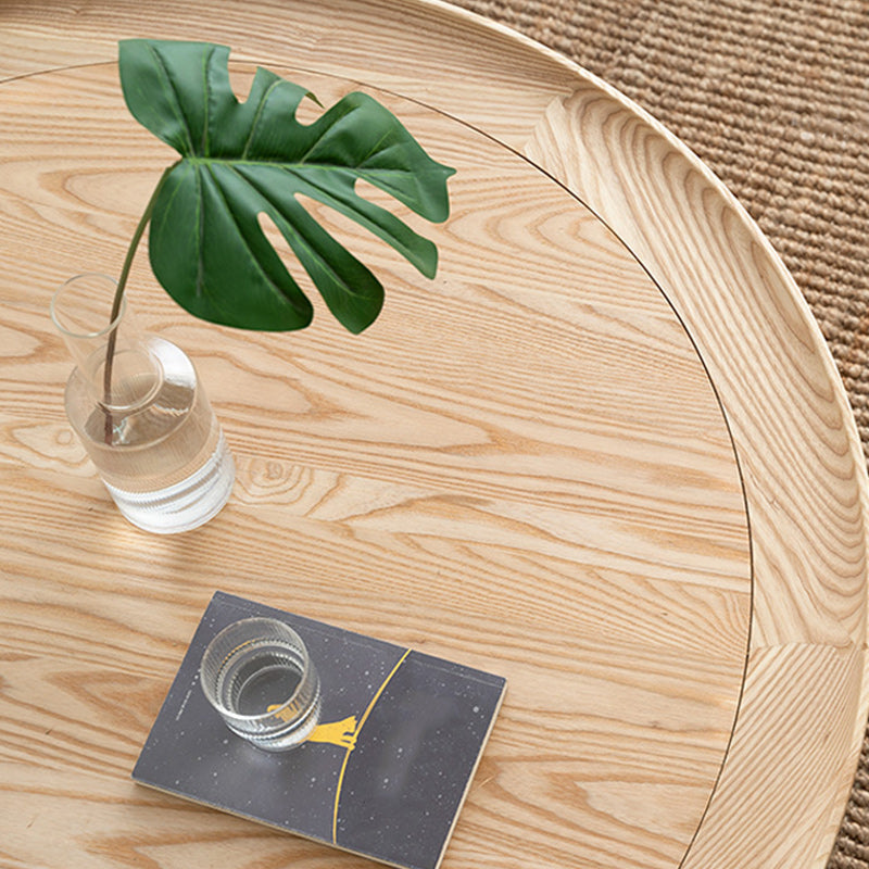 15"H Contemporary Cocktail Table Round Solid Wood Single Coffee Table Clearhalo 'Coffee & Accent Tables' 'Coffee Tables' 'coffee_tables' 'furn' 'furn_coffee_tables' 'Furniture' 'Living Room Furniture' 6477849