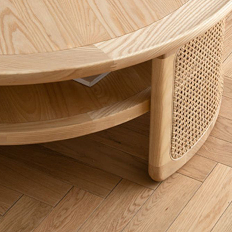 15"H Contemporary Cocktail Table Round Solid Wood Single Coffee Table Clearhalo 'Coffee & Accent Tables' 'Coffee Tables' 'coffee_tables' 'furn' 'furn_coffee_tables' 'Furniture' 'Living Room Furniture' 6477851