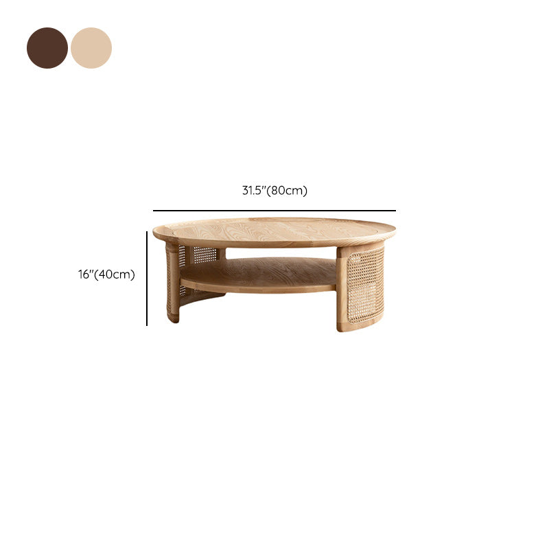 15"H Contemporary Cocktail Table Round Solid Wood Single Coffee Table Clearhalo 'Coffee & Accent Tables' 'Coffee Tables' 'coffee_tables' 'furn' 'furn_coffee_tables' 'Furniture' 'Living Room Furniture' 6477853