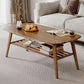 Solid Wood Coffee Table Rectangle 4 Legs Coffee or End Table with Storage