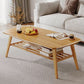 Solid Wood Coffee Table Rectangle 4 Legs Coffee or End Table with Storage