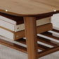 Solid Wood Coffee Table Rectangle 4 Legs Coffee or End Table with Storage