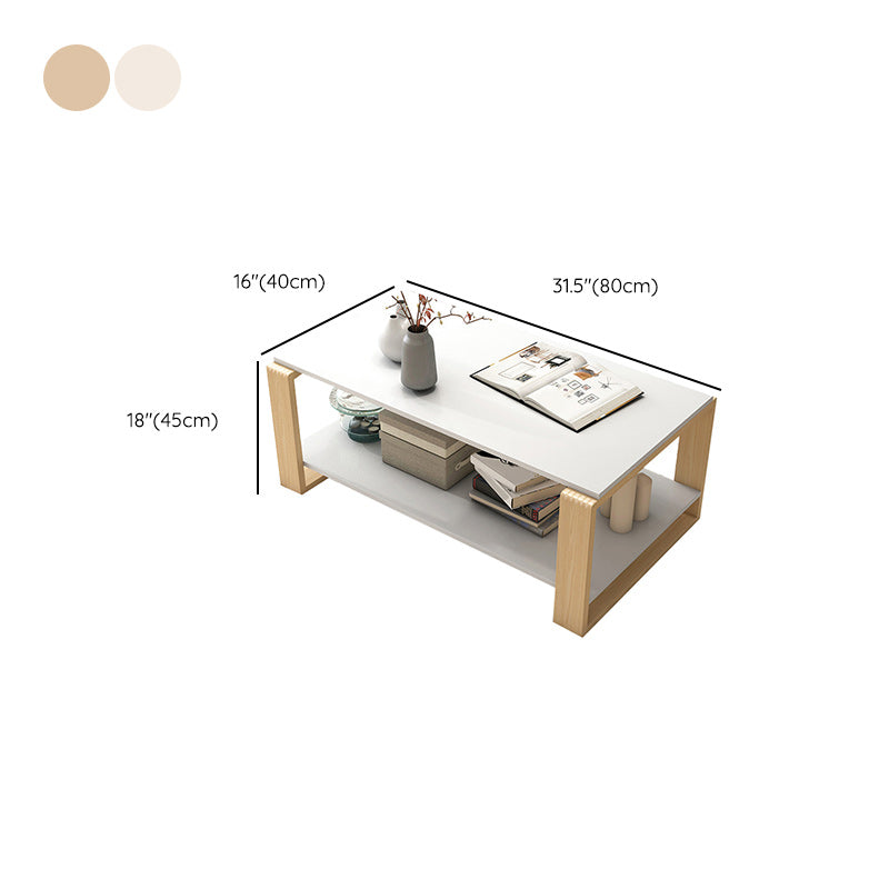 Tavolino da caffè rettangolare a slitta in legno artificiale o tavolino moderno