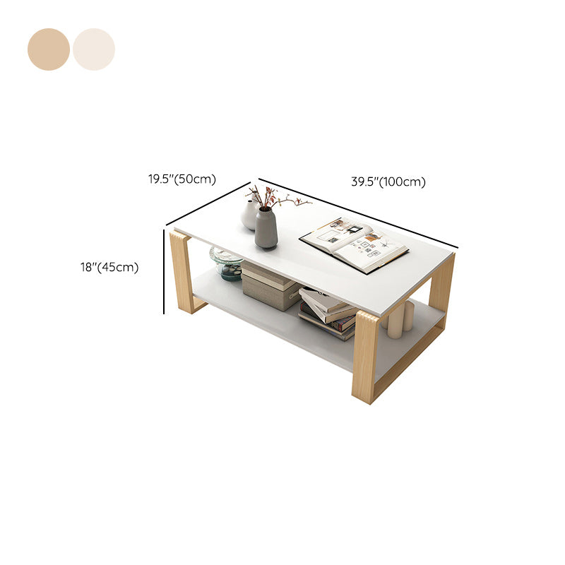 Tavolino da caffè rettangolare a slitta in legno artificiale o tavolino moderno