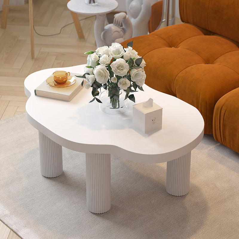 Contemporary White Coffee Cocktail Table Rectangle Wood Coffee Table Set White Clearhalo 'Coffee & Accent Tables' 'Coffee Tables' 'coffee_tables' 'furn' 'furn_coffee_tables' 'Furniture' 'Living Room Furniture' 6477893
