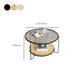 Tavolino da caffè rotondo in vetro Tavolo da cocktail tipo base a 3 gambe con contenitore