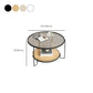Tavolino da caffè rotondo in vetro Tavolo da cocktail tipo base a 3 gambe con contenitore