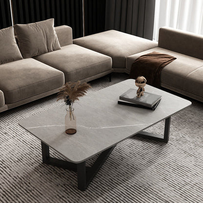 Slate Rectangle Coffee Table Abstract Base Type Cocktail Table Gray Clearhalo 'Coffee & Accent Tables' 'Coffee Tables' 'coffee_tables' 'furn' 'furn_coffee_tables' 'Furniture' 'Living Room Furniture' 6477927