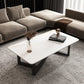 Slate Rectangle Coffee Table Abstract Base Type Cocktail Table White Gold Clearhalo 'Coffee & Accent Tables' 'Coffee Tables' 'coffee_tables' 'furn' 'furn_coffee_tables' 'Furniture' 'Living Room Furniture' 6477929