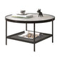 Glass Round Coffee Table 4 Legs Base Type Nesting Cocktail Table Black Clearhalo 'Coffee & Accent Tables' 'Coffee Tables' 'coffee_tables' 'furn' 'furn_coffee_tables' 'Furniture' 'Living Room Furniture' 6477948