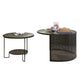 Glass Round Coffee Table 4 Legs Base Type Nesting Cocktail Table 31.5"L x 31.5"W x 20"H + 24"L x 24"W x 18"H Black Clearhalo 'Coffee & Accent Tables' 'Coffee Tables' 'coffee_tables' 'furn' 'furn_coffee_tables' 'Furniture' 'Living Room Furniture' 6477953