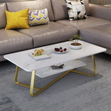 Mesa de café rectángulo de pizarra resumen tipo base de cóctel